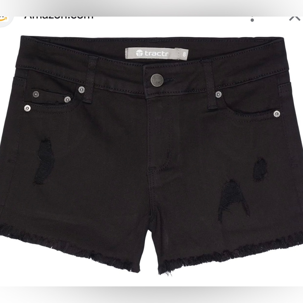 Tractr black girls jean distressed shorts size 7